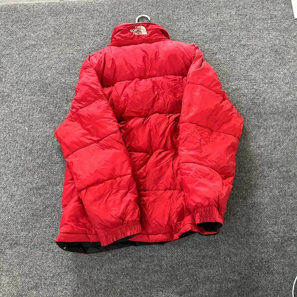The North Face Puffer Jacket Mens Size M Red Quilted Full Zip Winter Coat